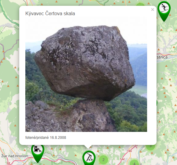 Mapa turistických atrakcií